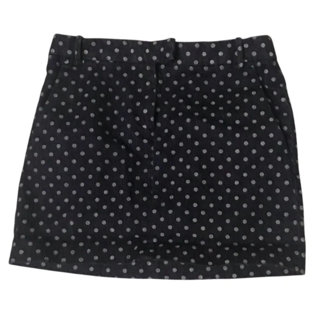 J.Crew Navy Blue Polka Dot Skirt‎ Women's Size 2